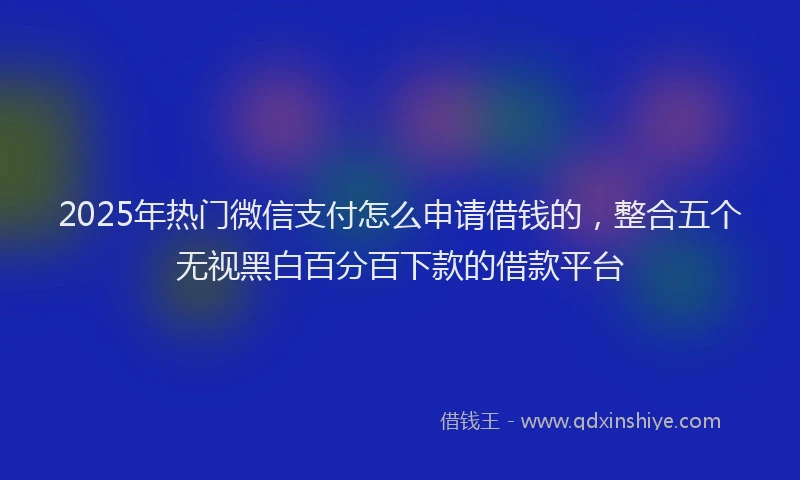 2025年热门微信支付怎么申请借钱的，整合五个无视黑白百分百下款的借款平台
