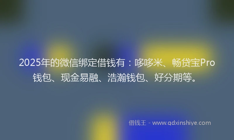 2025年的微信绑定借钱有：哆哆米、畅贷宝Pro钱包、现金易融、浩瀚钱包、好分期等。