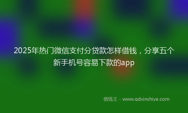 2025年热门微信支付分贷款怎样借钱，分享五个新手机号容易下款的app