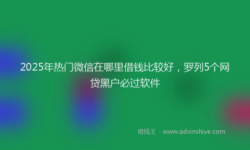 2025年热门微信在哪里借钱比较好，罗列5个网贷黑户必过软件