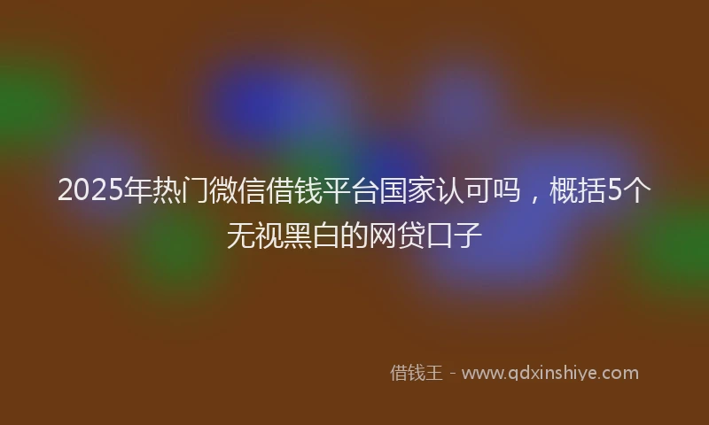 2025年热门微信借钱平台国家认可吗，概括5个无视黑白的网贷口子