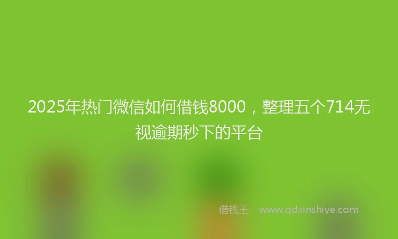 2025年热门微信如何借钱8000，整理五个714无视逾期秒下的平台