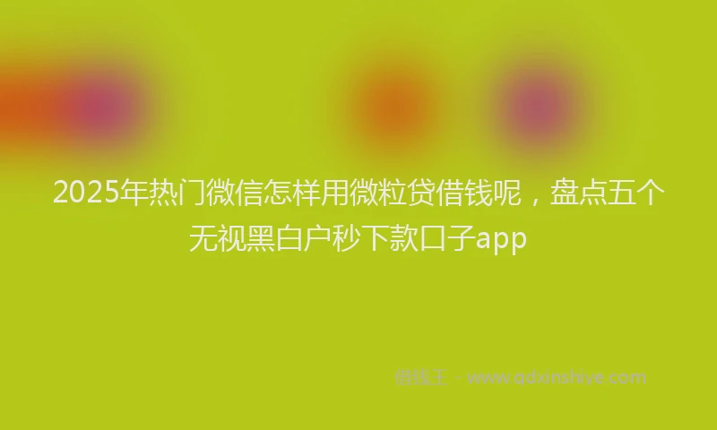 2025年热门微信怎样用微粒贷借钱呢，盘点五个无视黑白户秒下款口子app
