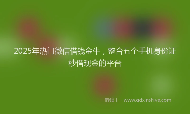 2025年热门微信借钱金牛，整合五个手机身份证秒借现金的平台