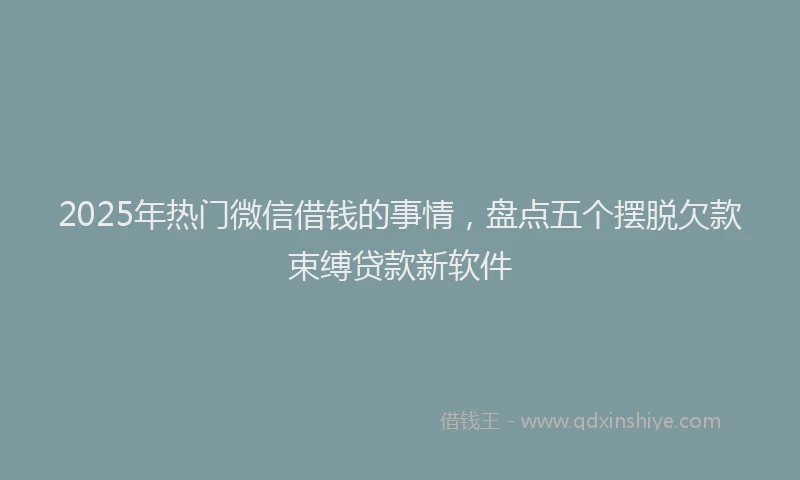 2025年热门微信借钱的事情，盘点五个摆脱欠款束缚贷款新软件