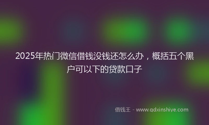 2025年热门微信借钱没钱还怎么办，概括五个黑户可以下的贷款口子
