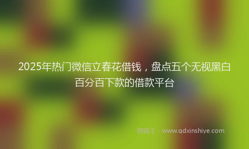 2025年热门微信立春花借钱，盘点五个无视黑白百分百下款的借款平台