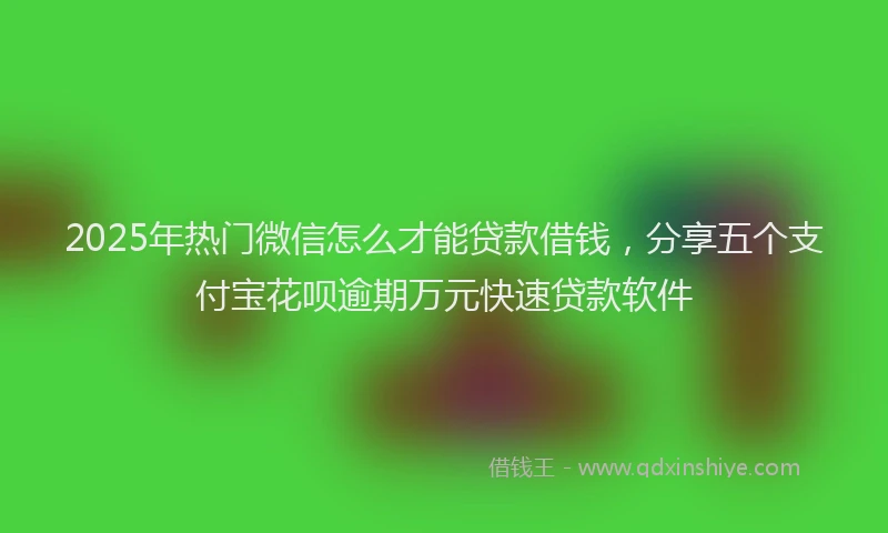 2025年热门微信怎么才能贷款借钱，分享五个支付宝花呗逾期万元快速贷款软件