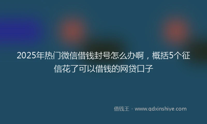 2025年热门微信借钱封号怎么办啊，概括5个征信花了可以借钱的网贷口子