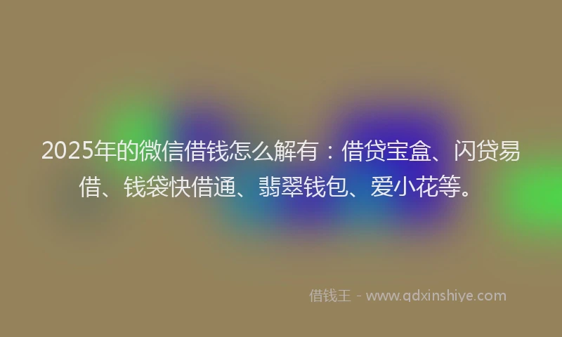 2025年的微信借钱怎么解有：借贷宝盒、闪贷易借、钱袋快借通、翡翠钱包、爱小花等。