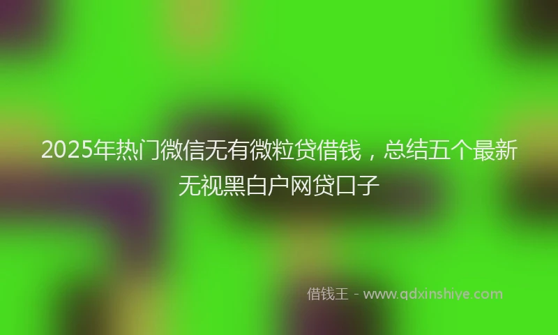 2025年热门微信无有微粒贷借钱，总结五个最新无视黑白户网贷口子