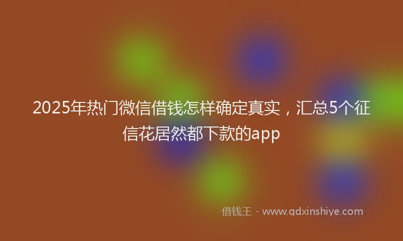 2025年热门微信借钱怎样确定真实，汇总5个征信花居然都下款的app