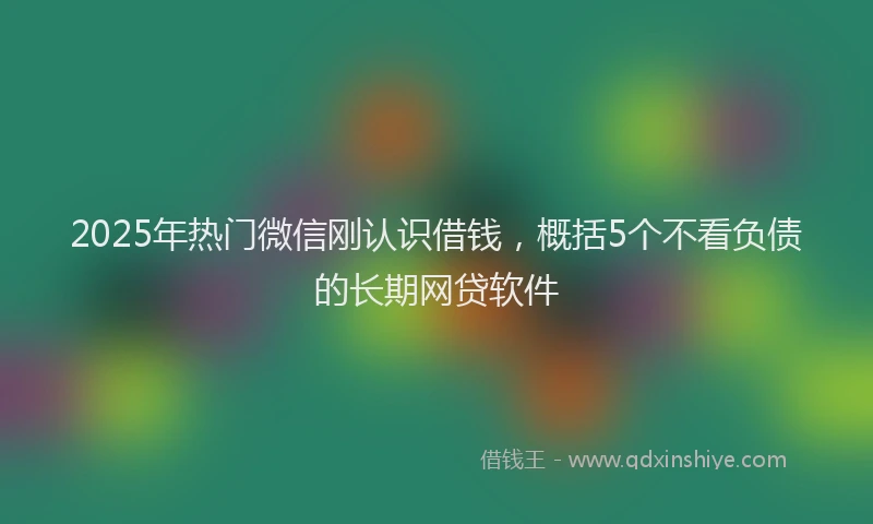 2025年热门微信刚认识借钱，概括5个不看负债的长期网贷软件