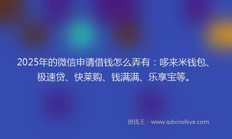 2025年的微信申请借钱怎么弄有：哆来米钱包、极速贷、快莱购、钱满满、乐享宝等。
