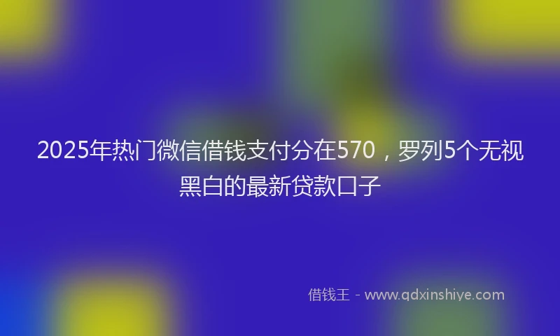2025年热门微信借钱支付分在570，罗列5个无视黑白的最新贷款口子