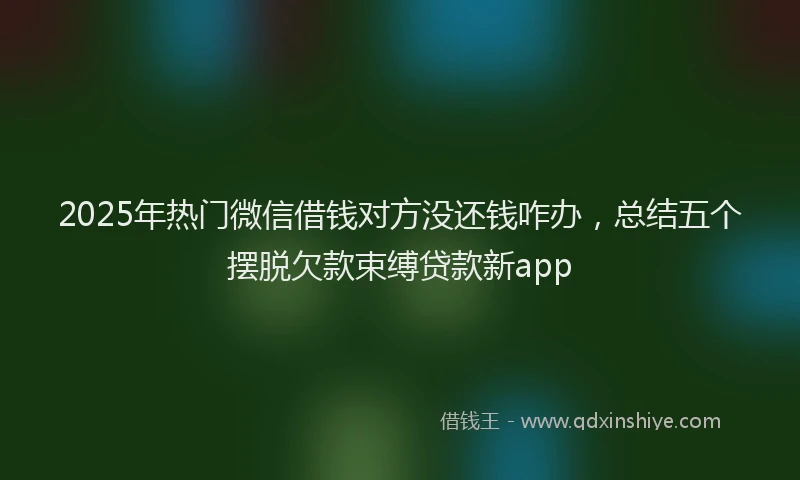 2025年热门微信借钱对方没还钱咋办，总结五个摆脱欠款束缚贷款新app