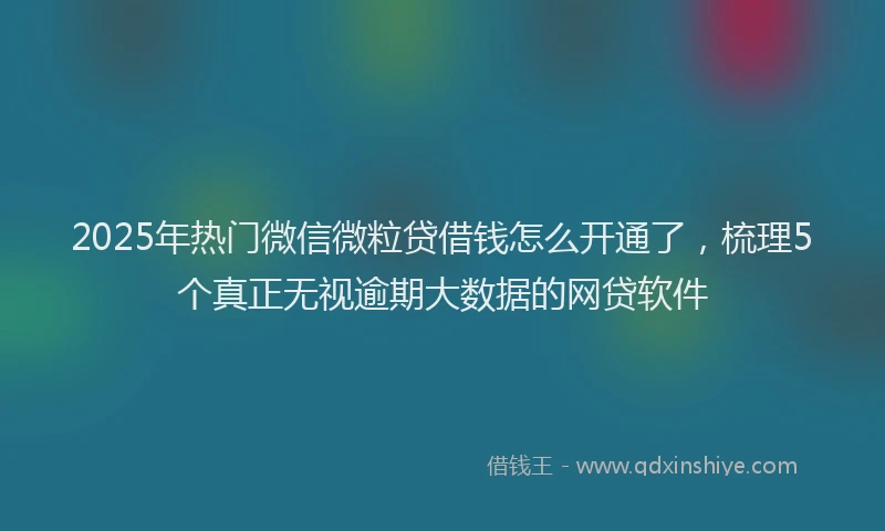 2025年热门微信微粒贷借钱怎么开通了，梳理5个真正无视逾期大数据的网贷软件
