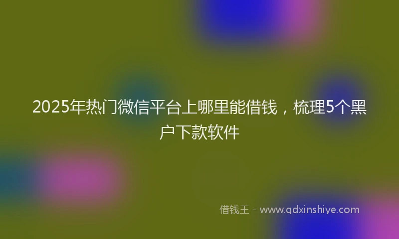 2025年热门微信平台上哪里能借钱，梳理5个黑户下款软件