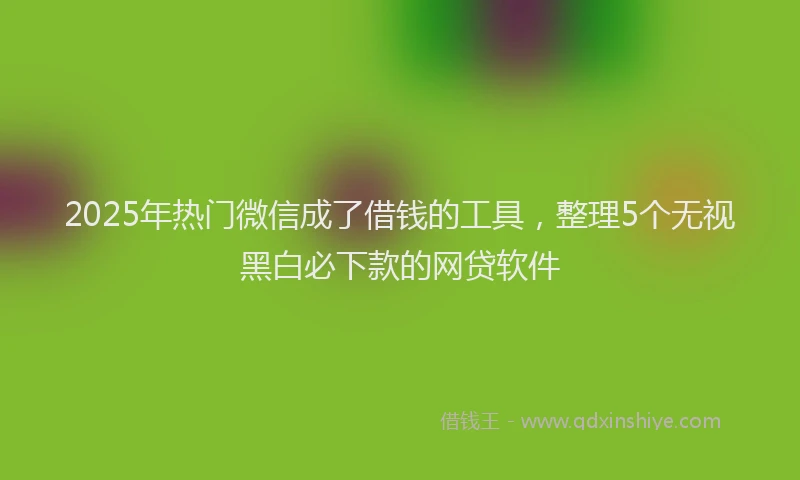 2025年热门微信成了借钱的工具，整理5个无视黑白必下款的网贷软件
