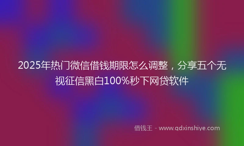 2025年热门微信借钱期限怎么调整，分享五个无视征信黑白100%秒下网贷软件