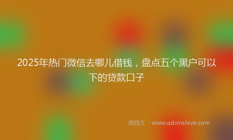 2025年热门微信去哪儿借钱，盘点五个黑户可以下的贷款口子