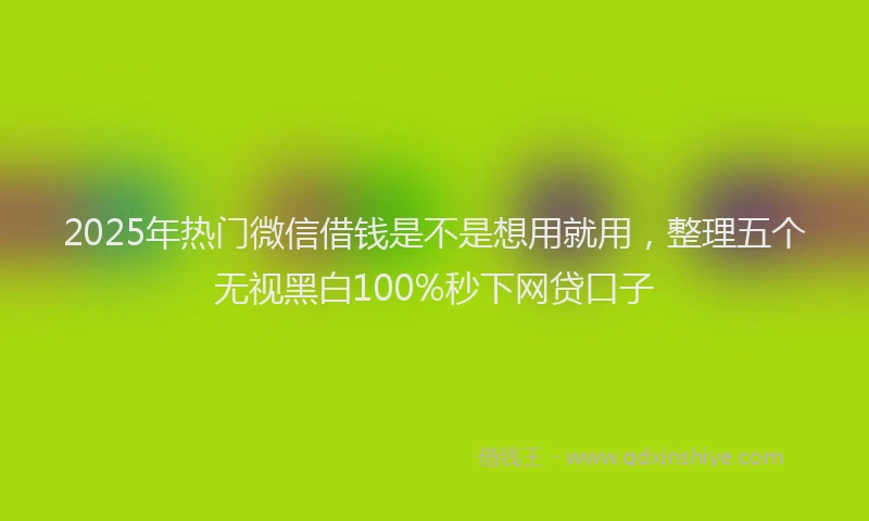 2025年热门微信借钱是不是想用就用，整理五个无视黑白100%秒下网贷口子