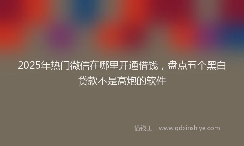 2025年热门微信在哪里开通借钱，盘点五个黑白贷款不是高炮的软件