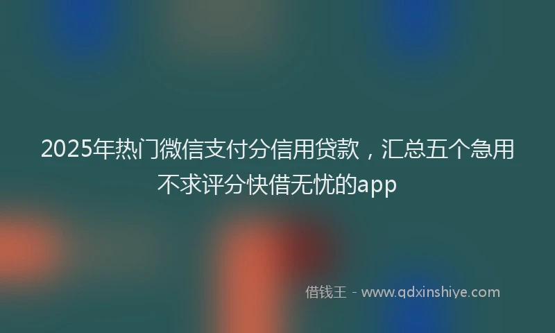 2025年热门微信支付分信用贷款，汇总五个急用不求评分快借无忧的app