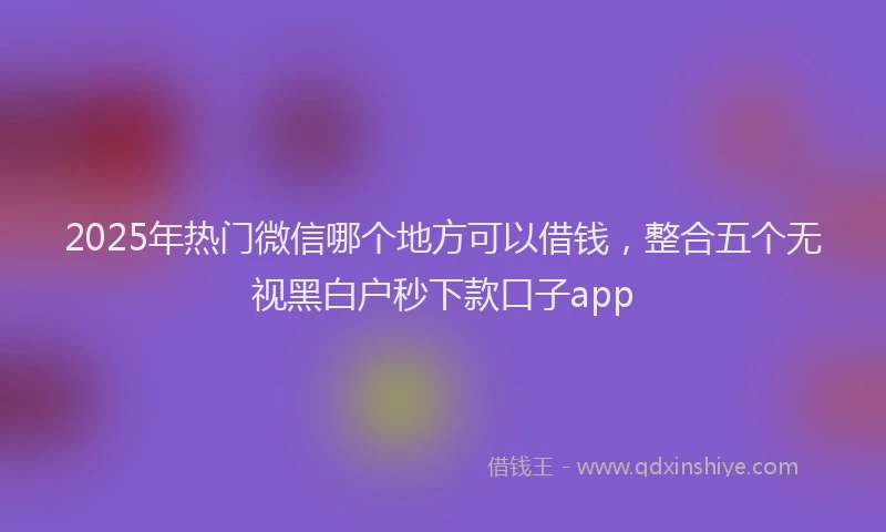 2025年热门微信哪个地方可以借钱，整合五个无视黑白户秒下款口子app