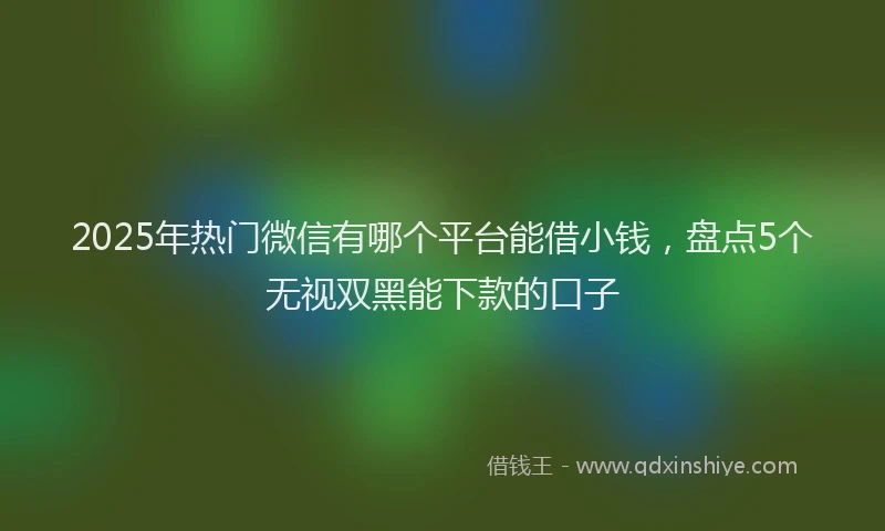 2025年热门微信有哪个平台能借小钱，盘点5个无视双黑能下款的口子