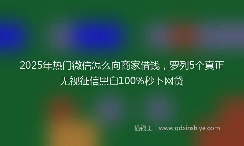 2025年热门微信怎么向商家借钱，罗列5个真正无视征信黑白100%秒下网贷