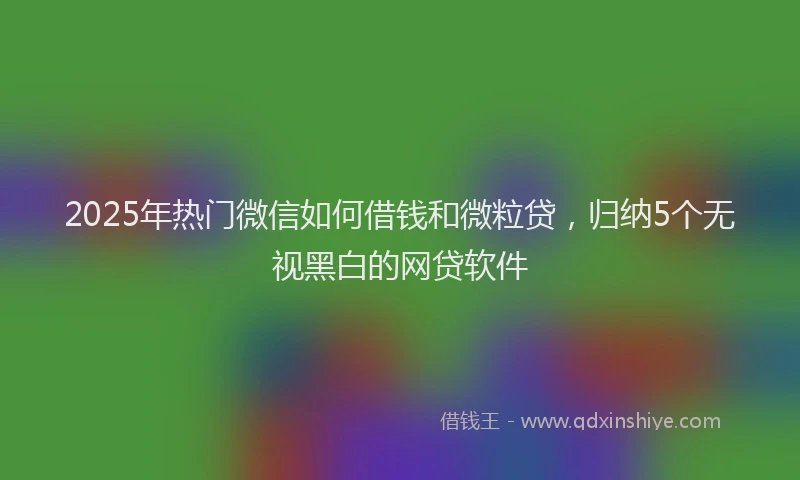 2025年热门微信如何借钱和微粒贷，归纳5个无视黑白的网贷软件