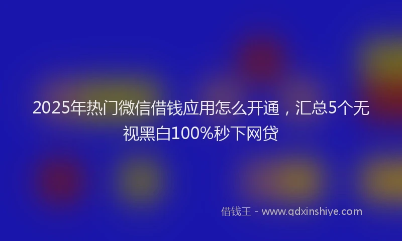 2025年热门微信借钱应用怎么开通，汇总5个无视黑白100%秒下网贷
