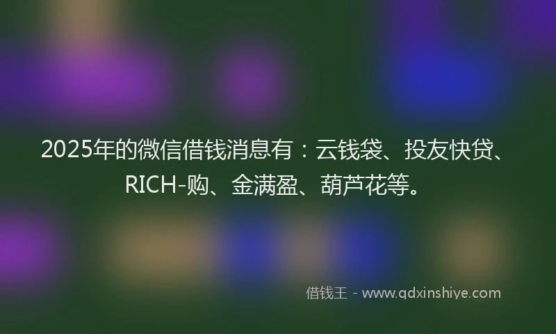 2025年的微信借钱消息有：云钱袋、投友快贷、RICH-购、金满盈、葫芦花等。