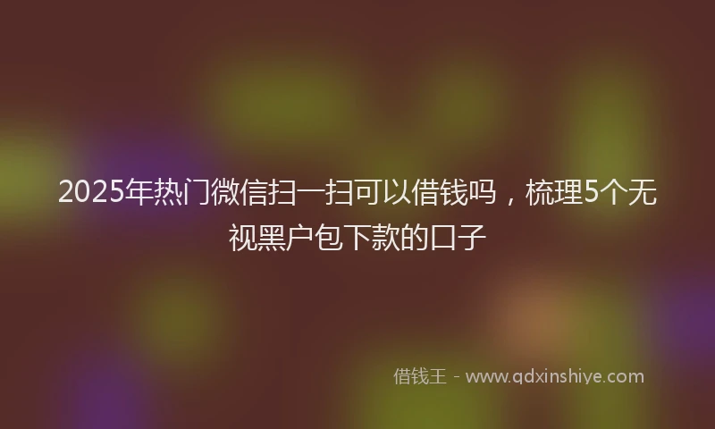 2025年热门微信扫一扫可以借钱吗，梳理5个无视黑户包下款的口子