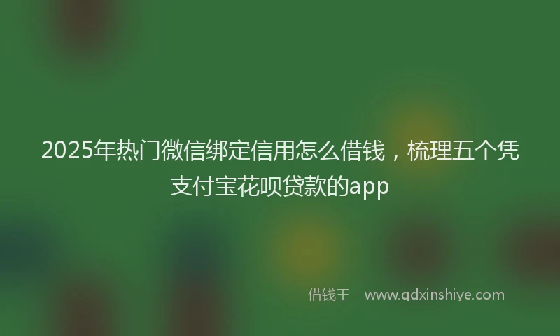 2025年热门微信绑定信用怎么借钱，梳理五个凭支付宝花呗贷款的app