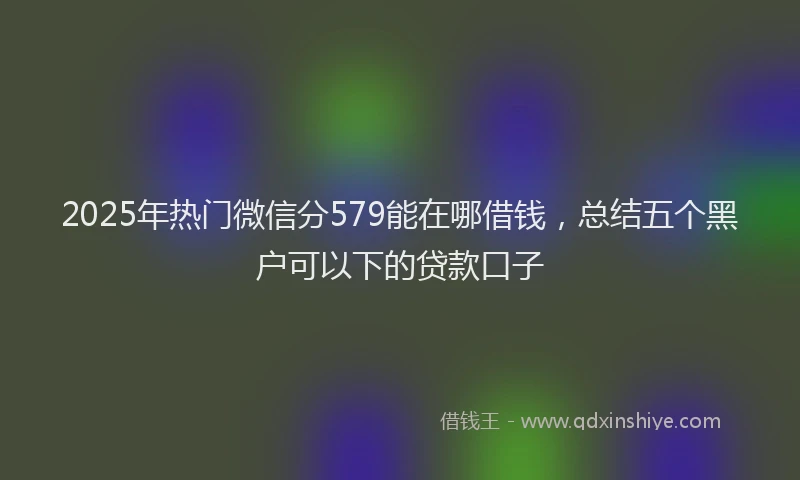 2025年热门微信分579能在哪借钱，总结五个黑户可以下的贷款口子