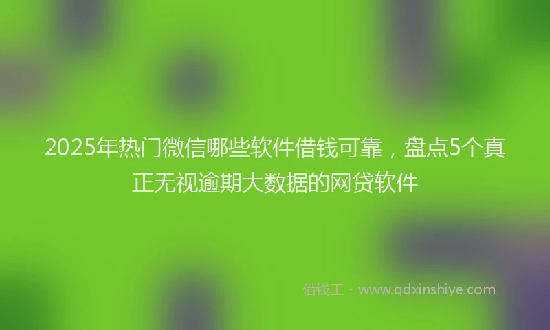 2025年热门微信哪些软件借钱可靠，盘点5个真正无视逾期大数据的网贷软件