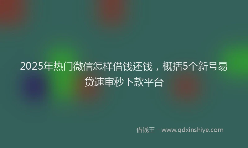 2025年热门微信怎样借钱还钱，概括5个新号易贷速审秒下款平台