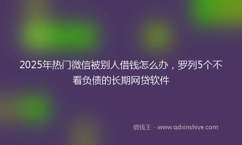 2025年热门微信被别人借钱怎么办，罗列5个不看负债的长期网贷软件