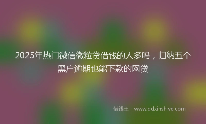 2025年热门微信微粒贷借钱的人多吗，归纳五个黑户逾期也能下款的网贷