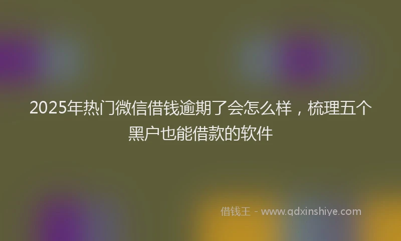 2025年热门微信借钱逾期了会怎么样，梳理五个黑户也能借款的软件