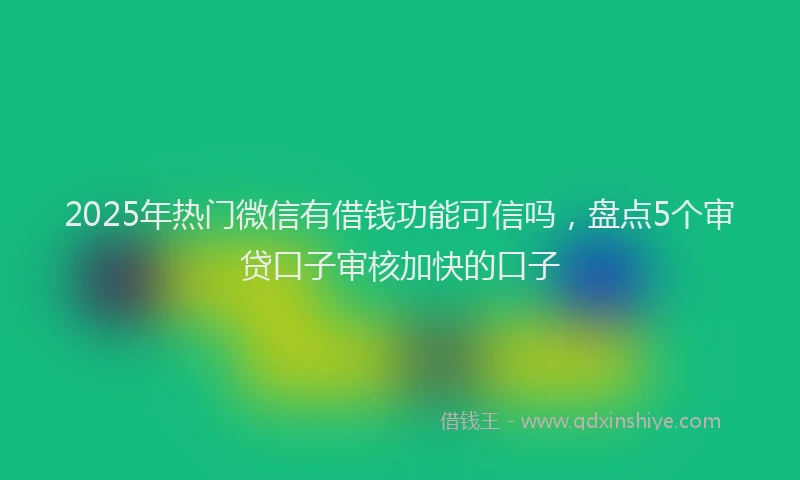 2025年热门微信有借钱功能可信吗，盘点5个审贷口子审核加快的口子
