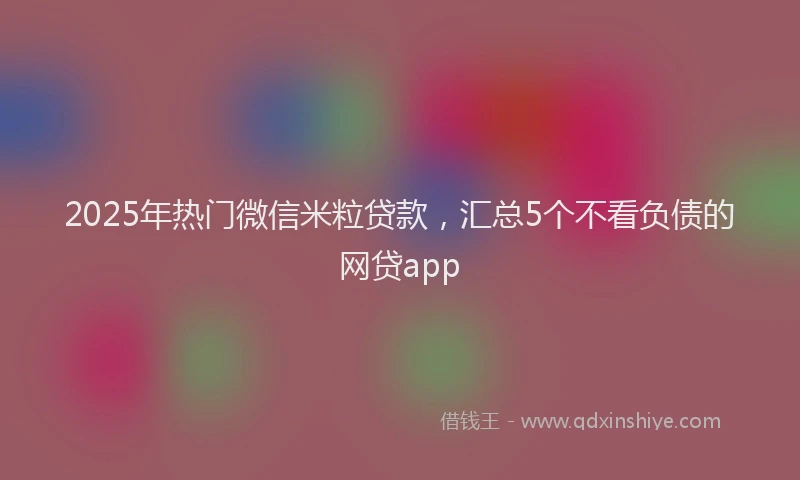 2025年热门微信米粒贷款，汇总5个不看负债的网贷app