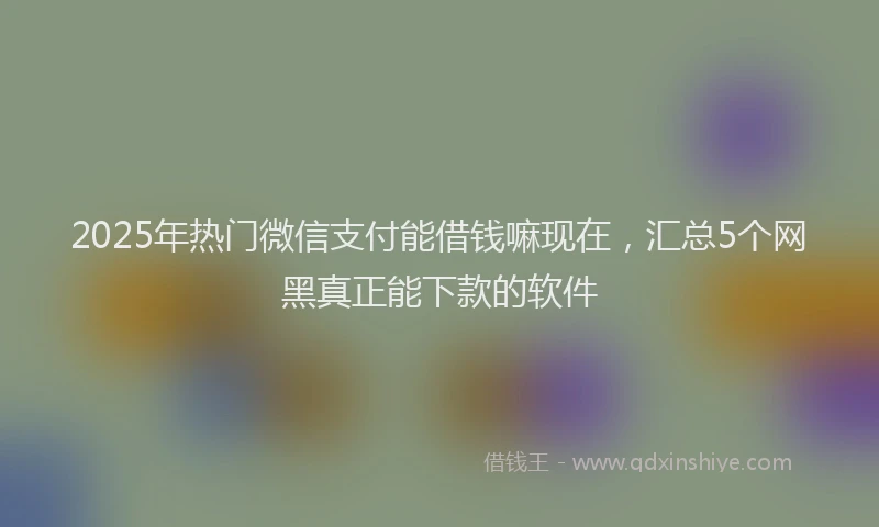 2025年热门微信支付能借钱嘛现在，汇总5个网黑真正能下款的软件