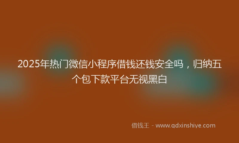 2025年热门微信小程序借钱还钱安全吗，归纳五个包下款平台无视黑白