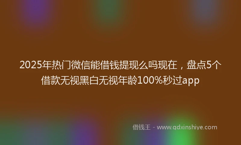 2025年热门微信能借钱提现么吗现在，盘点5个借款无视黑白无视年龄100%秒过app