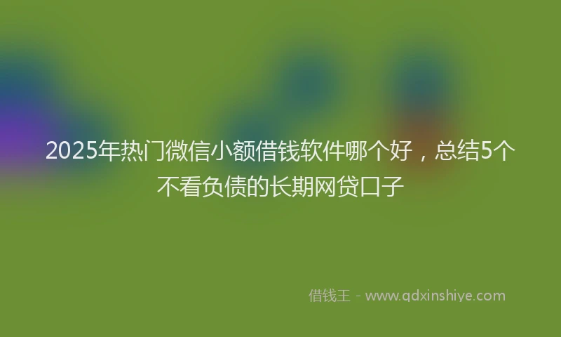 2025年热门微信小额借钱软件哪个好，总结5个不看负债的长期网贷口子