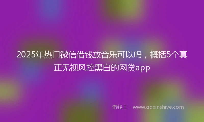 2025年热门微信借钱放音乐可以吗，概括5个真正无视风控黑白的网贷app