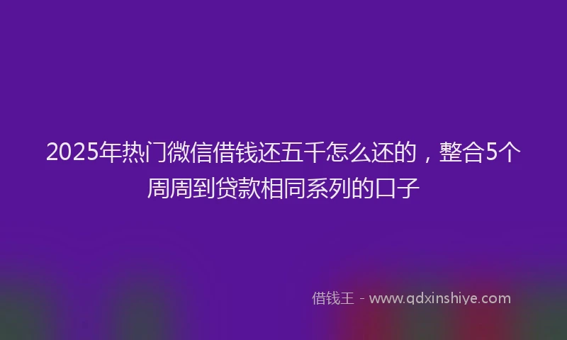 2025年热门微信借钱还五千怎么还的，整合5个周周到贷款相同系列的口子